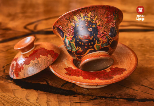 Гайвань Цзиньдэчжэнь "Дровяной Обжиг", ручная роспись,170мл.