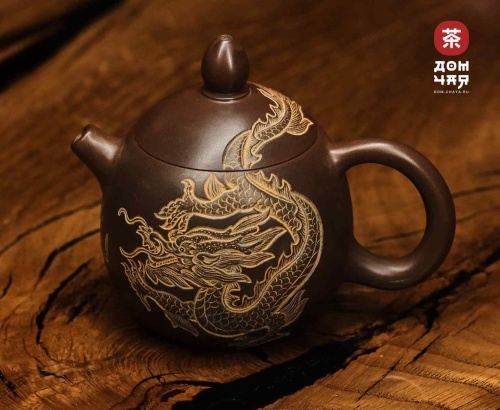 Авторский Чайник из Циньчжоу "Дракон", дровяной обжиг #64, 155мл.