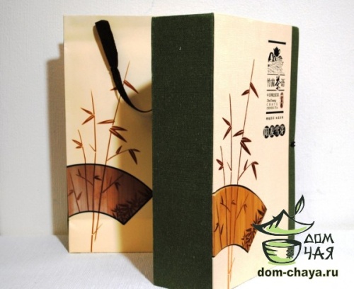 Подарочная коробка, бамбук (коробка, пакет, 2 жест. баночки)