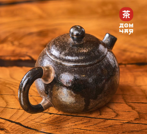 Чайник 190мл "Металл", цзяньшуйская керамика, дровяной обжиг
