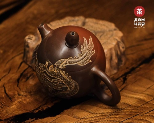 Авторский Чайник из Циньчжоу "Дракон", дровяной обжиг #64, 155мл.