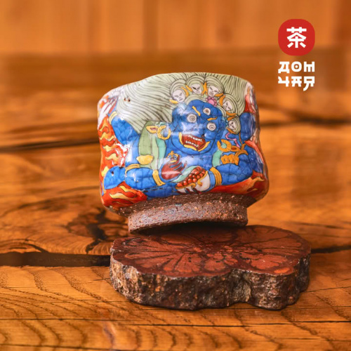 Пиала Сябони "Махакала" Дровяной обжиг Цзиндэчжэ́нь, ручная роспись