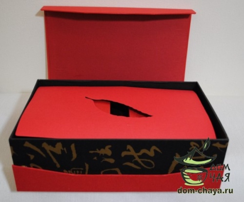 Подарочная коробка, красная (коробка, пакет, 2 баночки)