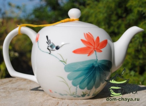 Чайник из тонкостенного Фарфора ручной росписи (Большой) f61
