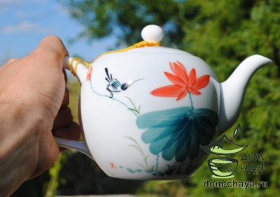 Чайник из тонкостенного Фарфора ручной росписи (Большой) f61