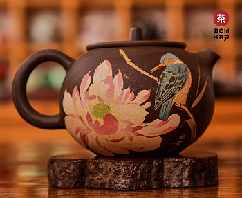 Чайник "Прощание зимородка" Цзяншуйский Барельеф, 160мл