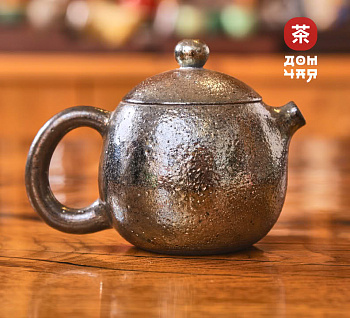Чайник 190мл "Яйцо Дракона", цзяньшуйская керамика, дровяной обжиг