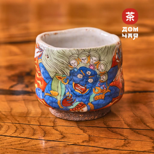 Пиала Сябони "Махакала" Дровяной обжиг Цзиндэчжэ́нь, ручная роспись